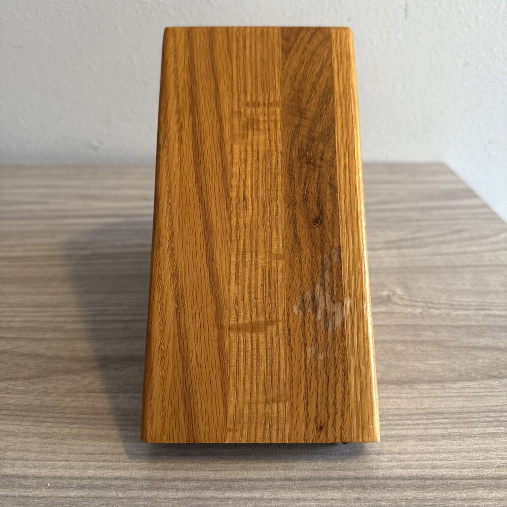 Cutco‎ 10 Slot Knife Block Honey Oak Holds 9 Knives + Sharpener Hole Made in USA - Picture 3 of 8